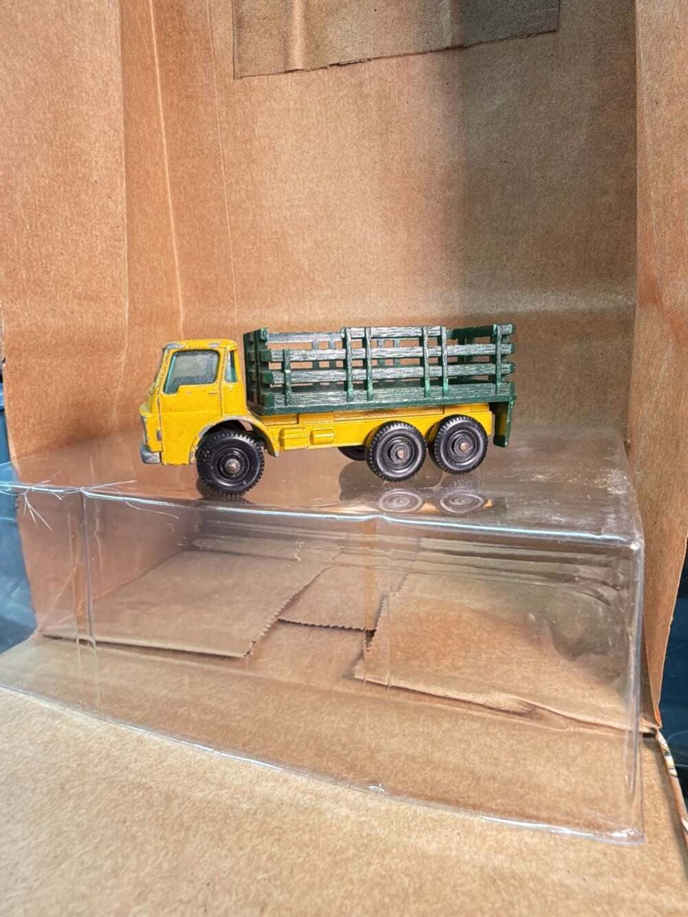 Matchbox Lesney No. 4 Dodge Stake Truck Yellow and Green Vintage Diecast